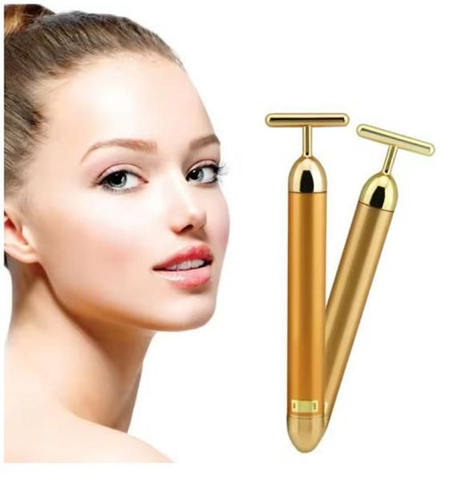 Gold Energy Beauty Bar Electric Vibration Facial Massager Roller